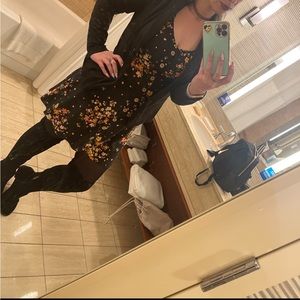 Black/Floral skater dress/knee length. no boundaries brand